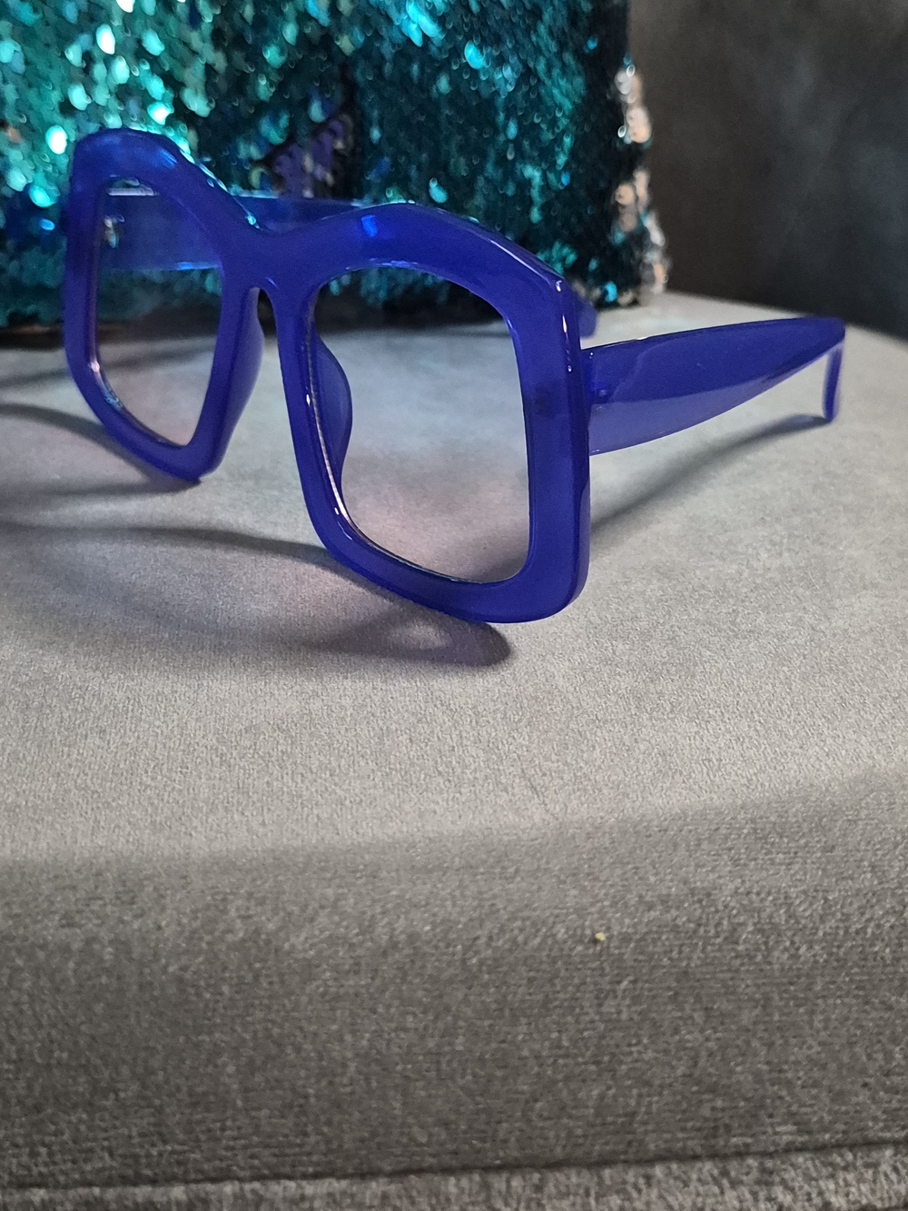 Womens Royal Blue Clear Tint Sunglasses